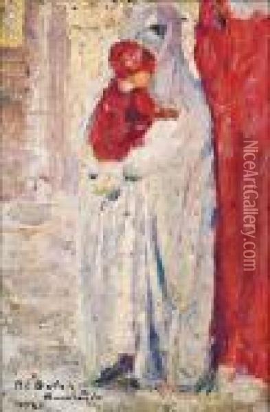 Femme De Bou-saada Et Enfant Oil Painting - Paul Elie Dubois