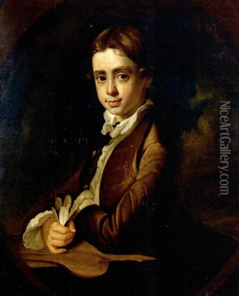 Portrait Of A Young Boy Oil Painting - William Keable