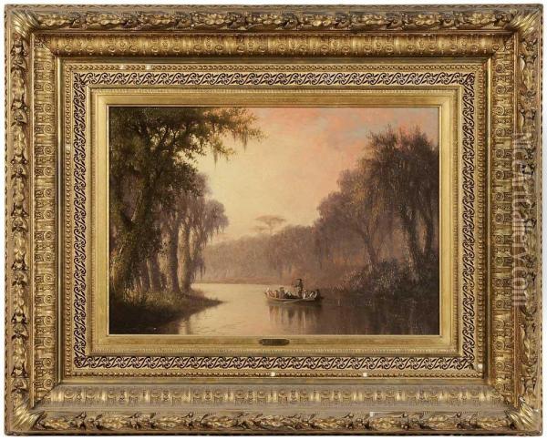 Evangeline-bayou Teche Oil Painting - Joseph Rusling Meeker