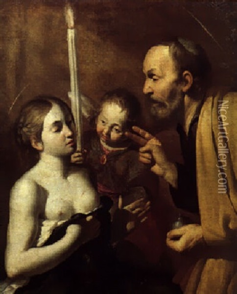 S. Agata In Carcere Visitata S. Pietro Oil Painting - Theodor Van Loon
