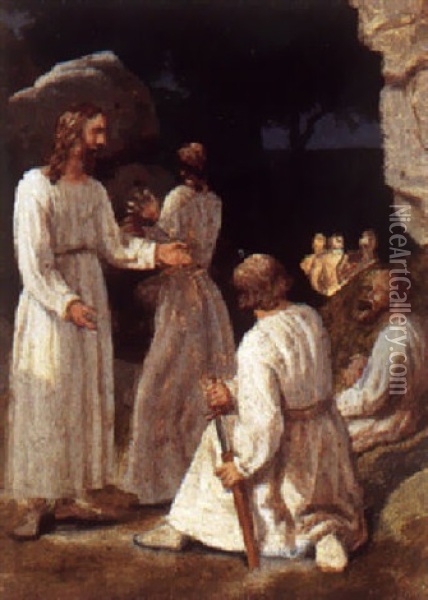 Kristus I Getsemene Have Oil Painting - Christoffer Wilhelm Eckersberg