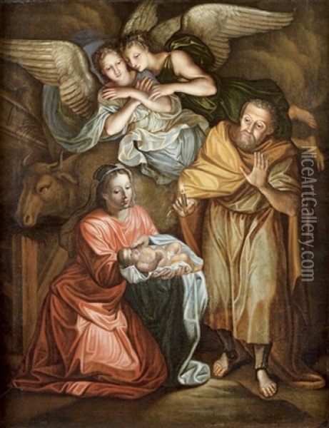 La Nativite Oil Painting - Gerrit Van Honthorst