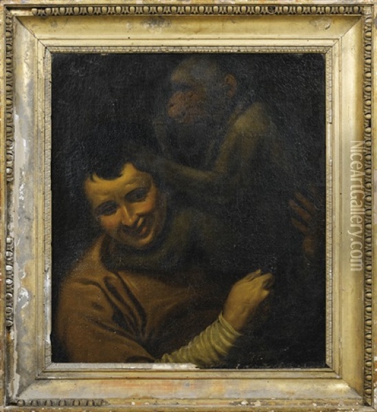 Jeune Garcon Au Singe Oil Painting - Annibale Carracci