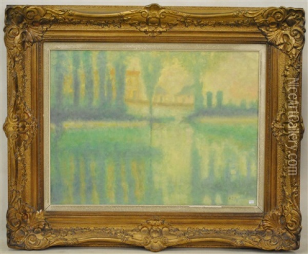 Propriete En Bord De Lac Oil Painting - Adriaan Josef Heymans