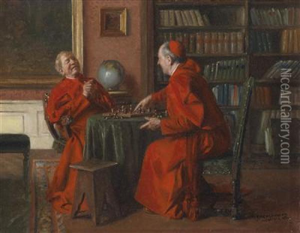 The Chess Game Painting  Giulio Campi Oil Paintings