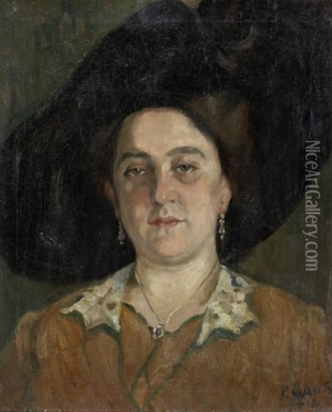 Damenportrait Oil Painting - Paula Gans