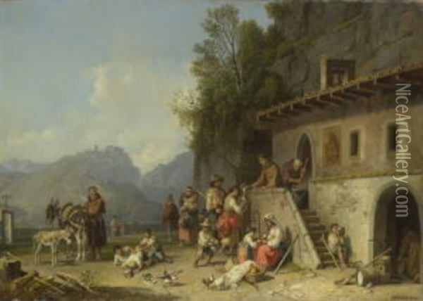 Die Klostersuppe Oil Painting - Heinrich Buerkel