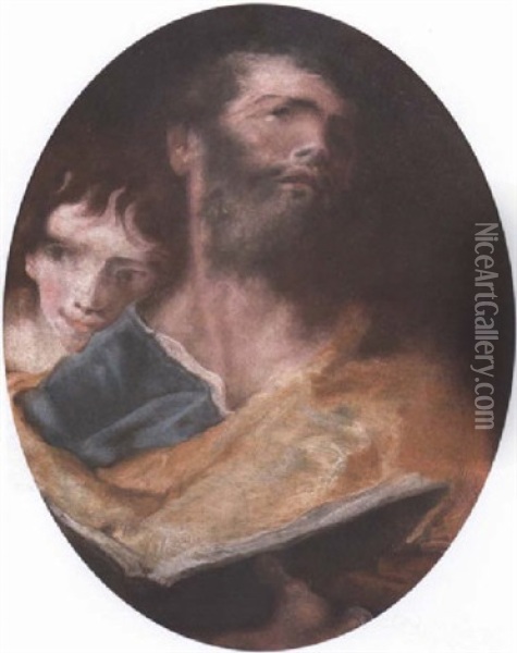 A Male Saint Oil Painting - Giuseppe Bazzani