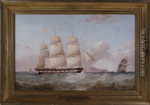 The American Ship Ellen Brooks Homeward Bound Oil Painting - Samuel Walters