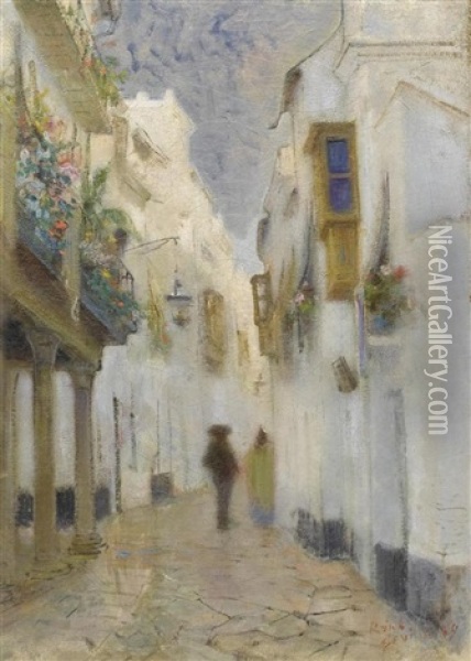 Gasse In Sevilla Oil Painting - Paul Rink