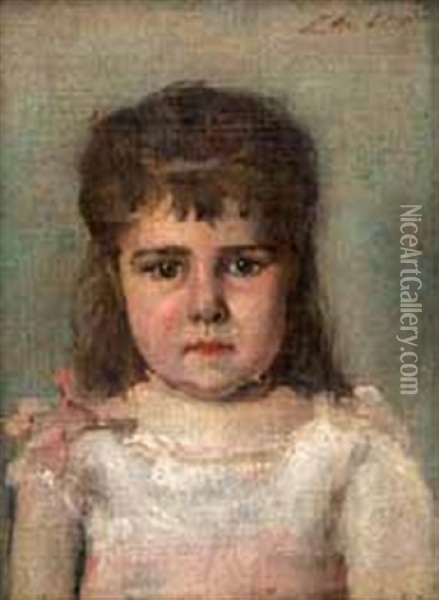 Retrato De Una Nina Oil Painting - Charles Joshua Chaplin