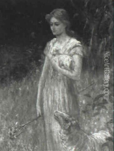 The Young Shepherdess Oil Painting - Frederick Stuart Church