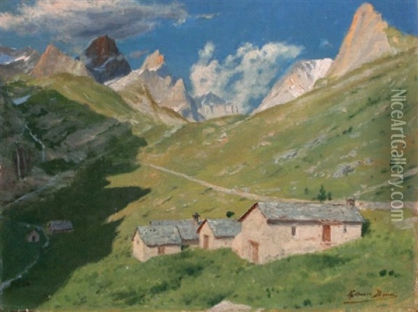 Bergeries En Vanoise Oil Painting - Edouard Brun