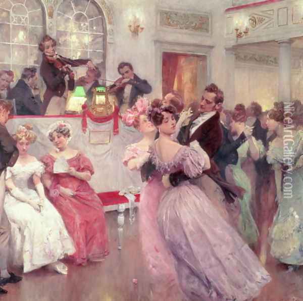 Strauss and Lanner - The Ball, 1906 Oil Painting - Charles Wilda