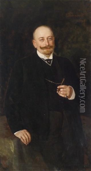 Herrenbildnis Oil Painting - Nikolai Kornilievich Bodarevsky