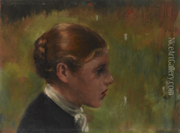 Head Of A Peasant Oil Painting - James Carroll Beckwith