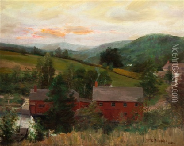 Mill Scene Oil Painting - William E. Plimpton