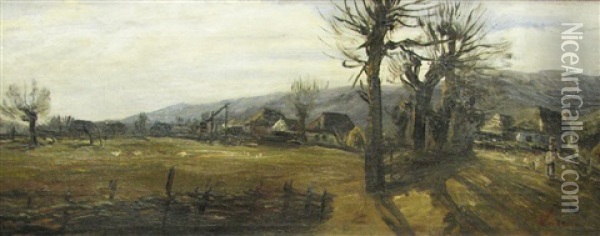 Rural Landscape Oil Painting - Ion Marinescu-Valsan