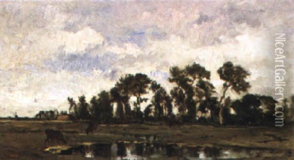 Vaches Au Paturage Oil Painting - Charles Francois Daubigny