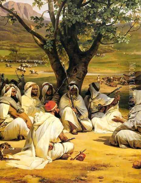 Arab Chieftains in Council (The Negotiator) Oil Painting - Horace Vernet