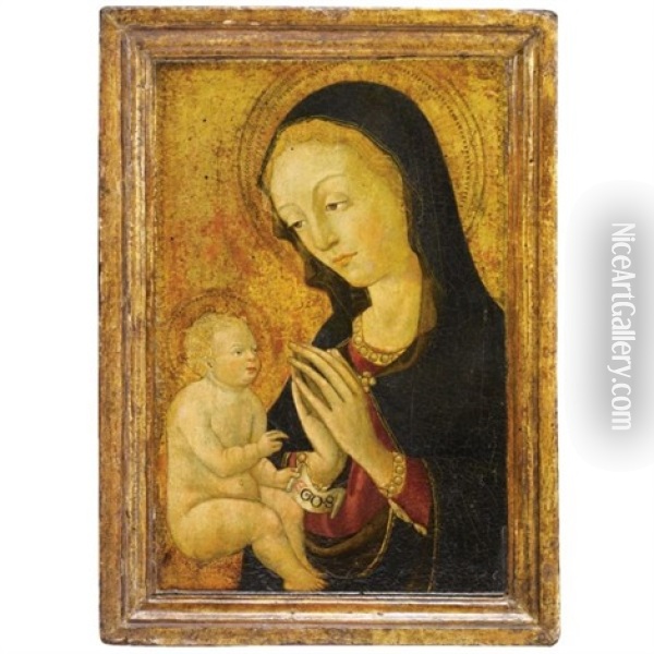 Madonna Col Bambino Oil Painting -  Pellegrino di Mariano Rossini