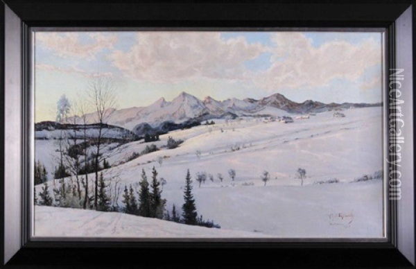 Zima Na Bukowinie Oil Painting - Rafal Wasowicz