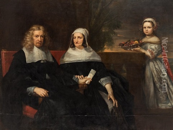 Family Portrait, 17th C. Oil Painting - Gonzales Coques