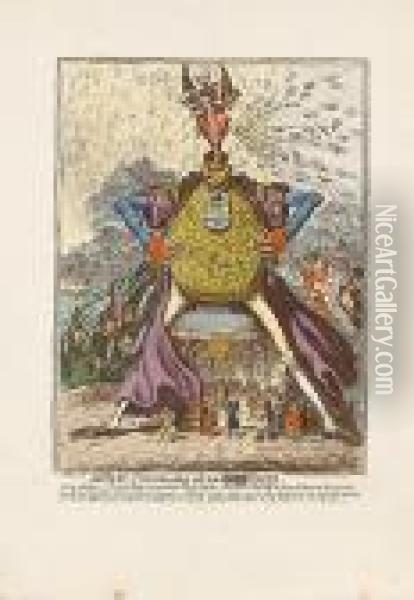 Midas, Transmuting All Into (gold) Paper Oil Painting - James Gillray