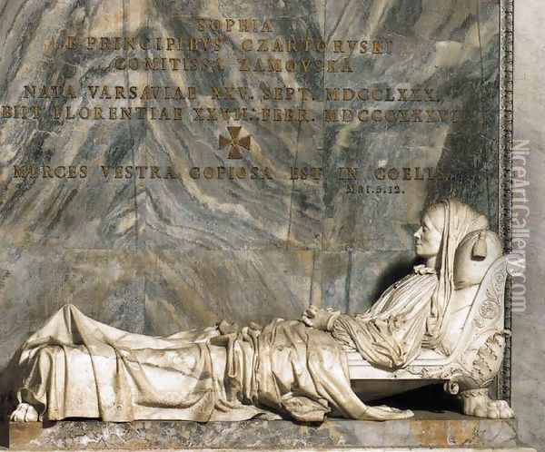 Tomb of Princess Sophia Zamoyka (detail) Oil Painting - Lorenzo Bartolini