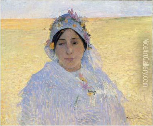 Beatrix (portrait De Madame Henri Martin), Circa 1895-1900 Oil Painting - Henri Martin