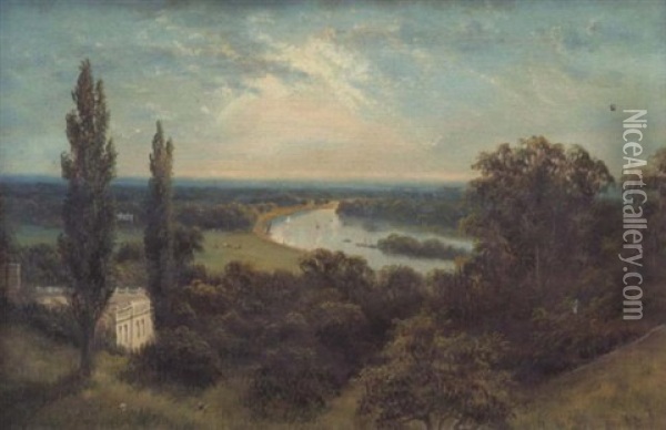 Richmond Bridge Oil Painting - Charles James Lewis