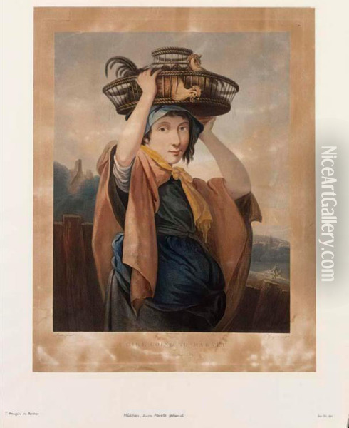 A Girl Going To Market Oil Painting - Thomas Gaugain