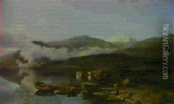 Snowdon Oil Painting - Sidney Richard Percy