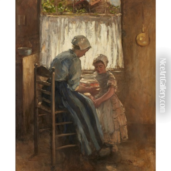 The Goldfish Bowl Oil Painting - Robert Gemmell Hutchison