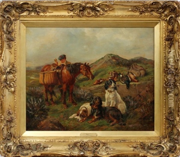 After The Hunt Oil Painting - James Hardy Jr.