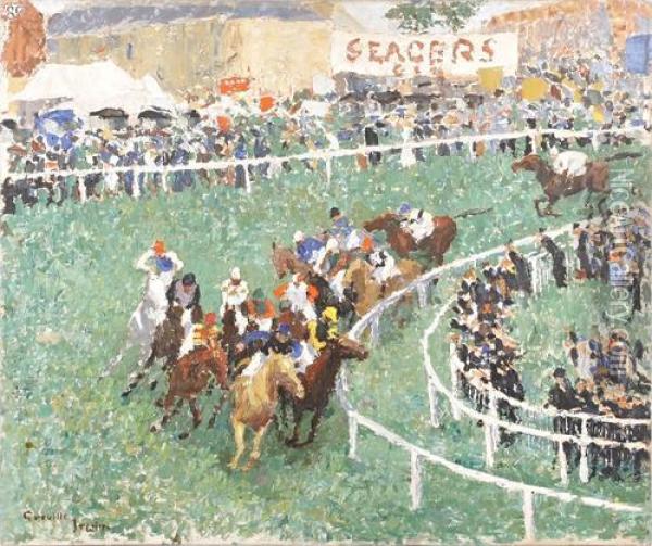 Tattenham Corner Oil Painting - Greville Irwin