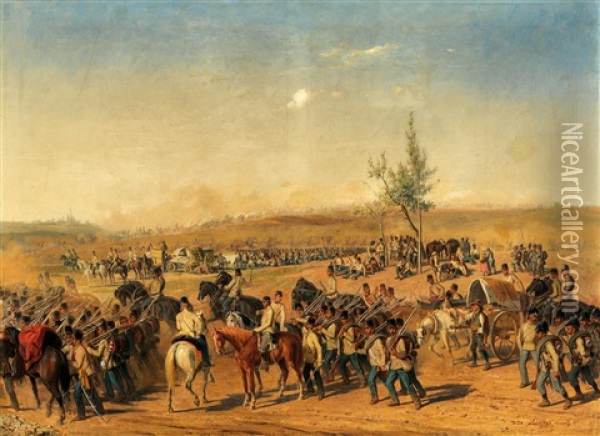 Scene From The Italian Campaign 1859 Oil Painting - Wilhelm M. Richter