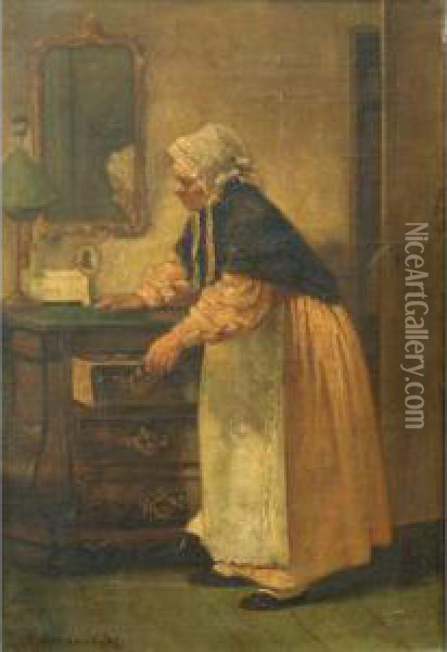 The Hiding Place Oil Painting - Jozef Willemszoon Hoevenaar