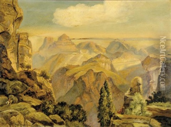 Western Canyons Oil Painting - Carl Oscar Borg