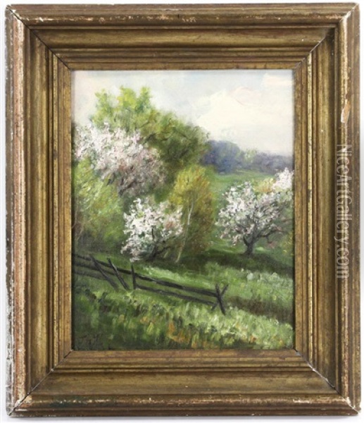 Apple Blossom Ipswich Oil Painting - Theodore Wendel