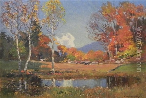 Petit Lac, Saviese Oil Painting - Fritz Huguenin
