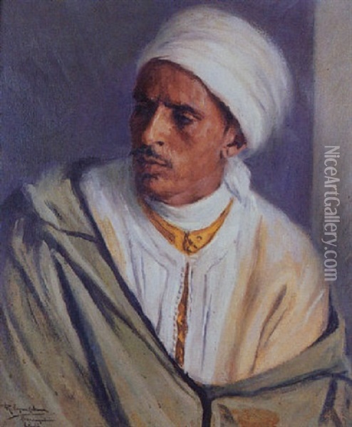 Retrato De Arabe Oil Painting - Ricardo Lopez Cabrera