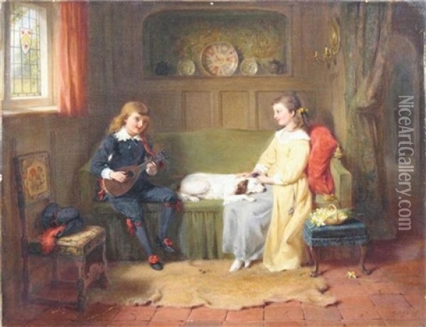 The Troubador Oil Painting - George Bernard O'Neill