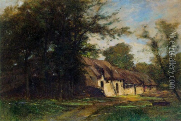 Bauernhutten In Der Normandie Oil Painting - Gustave Eugene Castan