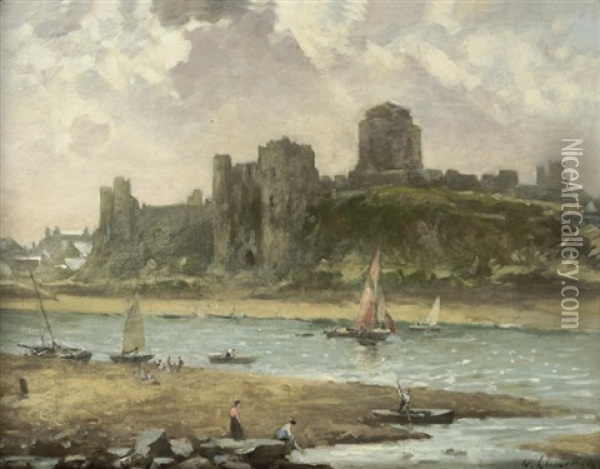 Pembroke Castle Oil Painting - William Samuel Henry (Sir) Llewellyn