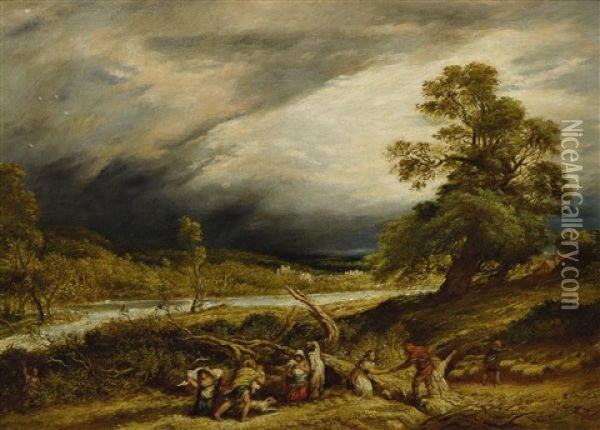The Rise Of The River Oil Painting - John Linnell
