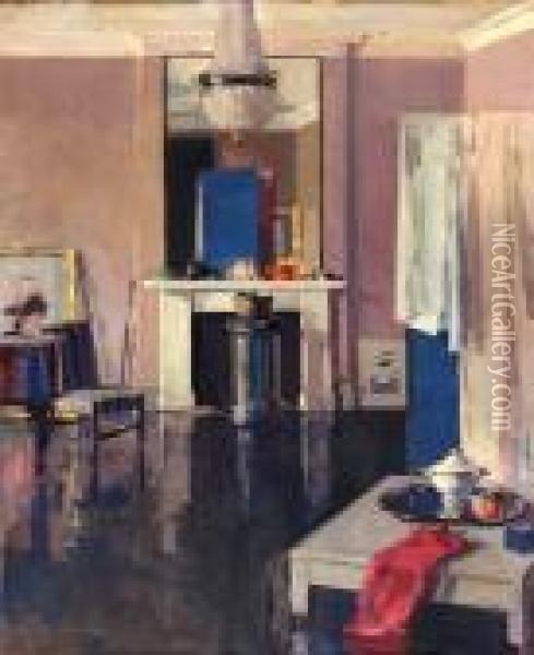 Studio Interior, 130 George St. Oil Painting - Francis Campbell Boileau Cadell