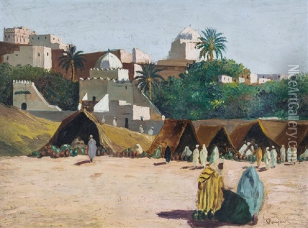 Accampamento Arabo Oil Painting - Giuseppe Amisani