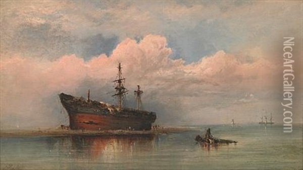 Shipwrecked Oil Painting - James Hamilton