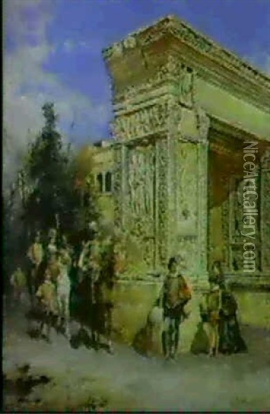 Arco Di Augusto Oil Painting - Cesare Auguste Detti